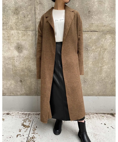 MLI'A（エムリア）の「チェックロングオーバーサイズコート（その他アウター・レディース・ベージュ系4・M）」の14枚目の写真