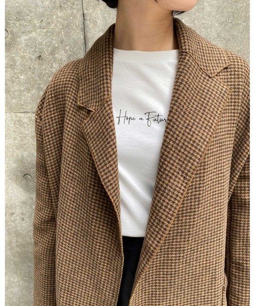 MLI'A（エムリア）の「チェックロングオーバーサイズコート（その他アウター・レディース・ベージュ系4・M）」の8枚目の写真