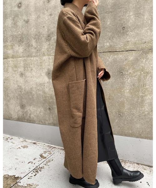 MLI'A（エムリア）の「チェックロングオーバーサイズコート（その他アウター・レディース・ベージュ系4・M）」の16枚目の写真