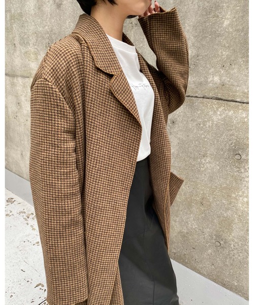 MLI'A（エムリア）の「チェックロングオーバーサイズコート（その他アウター・レディース・ベージュ系4・M）」の12枚目の写真