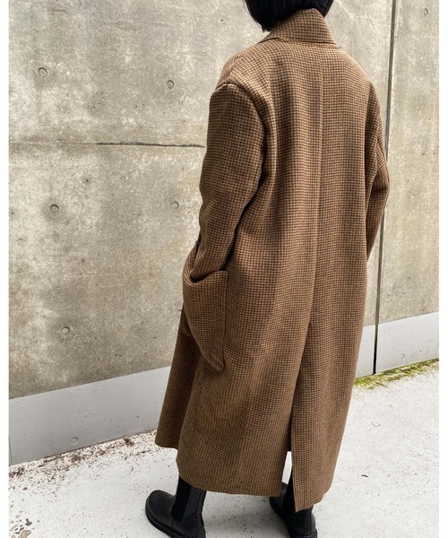 MLI'A（エムリア）の「チェックロングオーバーサイズコート（その他アウター・レディース・ベージュ系4・M）」の4枚目の写真