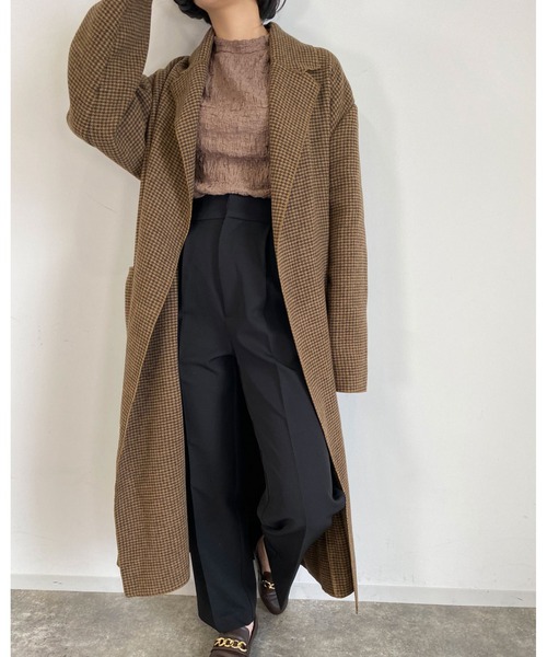 MLI'A（エムリア）の「チェックロングオーバーサイズコート（その他アウター・レディース・ベージュ系4・M）」の15枚目の写真