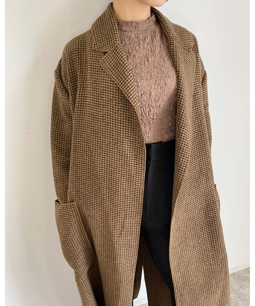 MLI'A（エムリア）の「チェックロングオーバーサイズコート（その他アウター・レディース・ベージュ系4・M）」の11枚目の写真