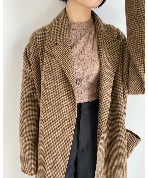 MLI'A（エムリア）の「チェックロングオーバーサイズコート（その他アウター・レディース・ベージュ系4・M）」の9枚目の写真