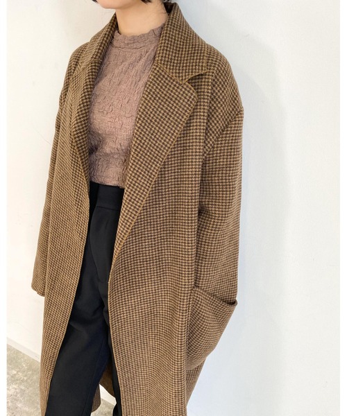 MLI'A（エムリア）の「チェックロングオーバーサイズコート（その他アウター・レディース・ベージュ系4・M）」の7枚目の写真