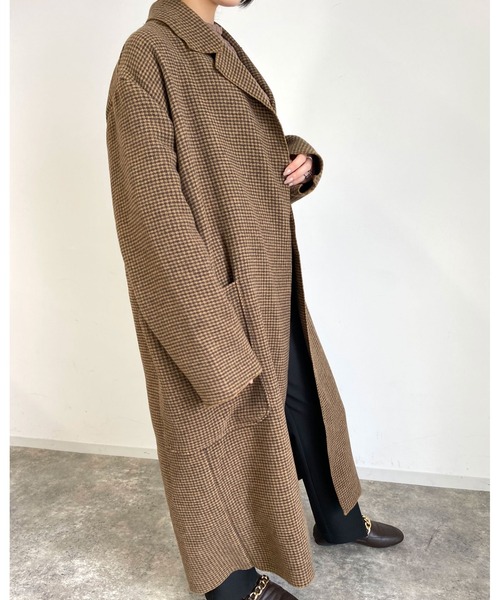 MLI'A（エムリア）の「チェックロングオーバーサイズコート（その他アウター・レディース・ベージュ系4・M）」の13枚目の写真