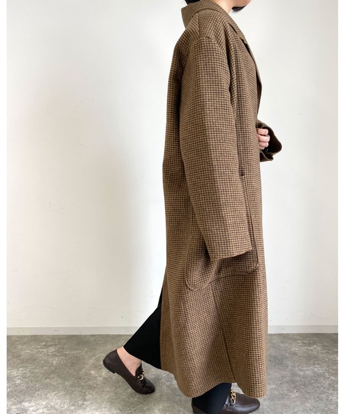 MLI'A（エムリア）の「チェックロングオーバーサイズコート（その他アウター・レディース・ベージュ系4・M）」の3枚目の写真