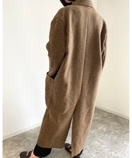 MLI'A（エムリア）の「チェックロングオーバーサイズコート（その他アウター・レディース・ベージュ系4・M）」の5枚目の写真