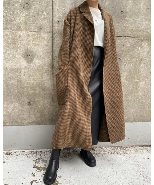 MLI'A（エムリア）の「チェックロングオーバーサイズコート（その他アウター・レディース・ベージュ系4・M）」の17枚目の写真