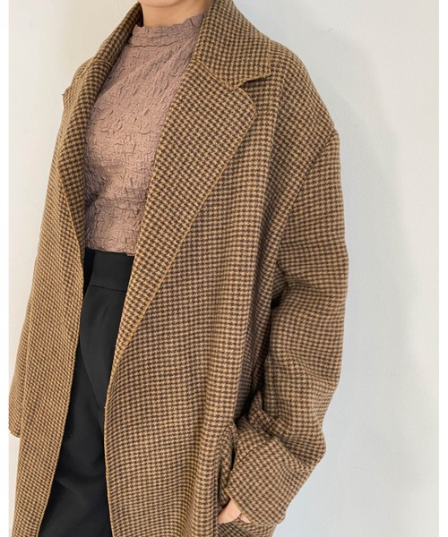 MLI'A（エムリア）の「チェックロングオーバーサイズコート（その他アウター・レディース・ベージュ系4・M）」の21枚目の写真