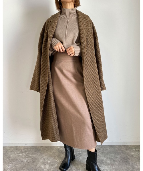 MLI'A（エムリア）の「チェックロングオーバーサイズコート（その他アウター・レディース・ベージュ系4・M）」の18枚目の写真