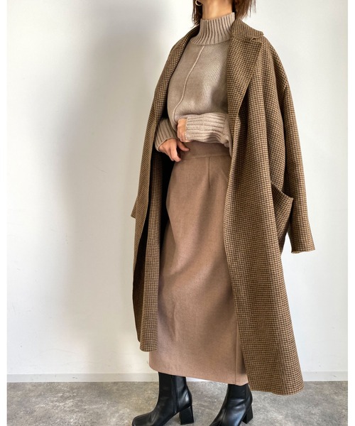 MLI'A（エムリア）の「チェックロングオーバーサイズコート（その他アウター・レディース・ベージュ系4・M）」の19枚目の写真