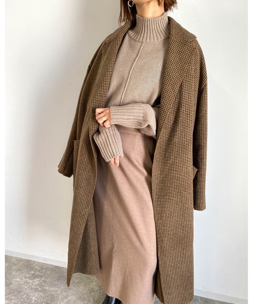 MLI'A（エムリア）の「チェックロングオーバーサイズコート（その他アウター・レディース・ベージュ系4・M）」の20枚目の写真