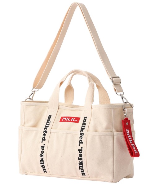 MILKFED.(ミルクフェド)の「TAPE LOGO MINI 2WAYBAG(ショルダーバッグ・レディース・ベージュ/ブラック/ホワイト/ライトピンク・ONE SIZE)」の16枚目の写真