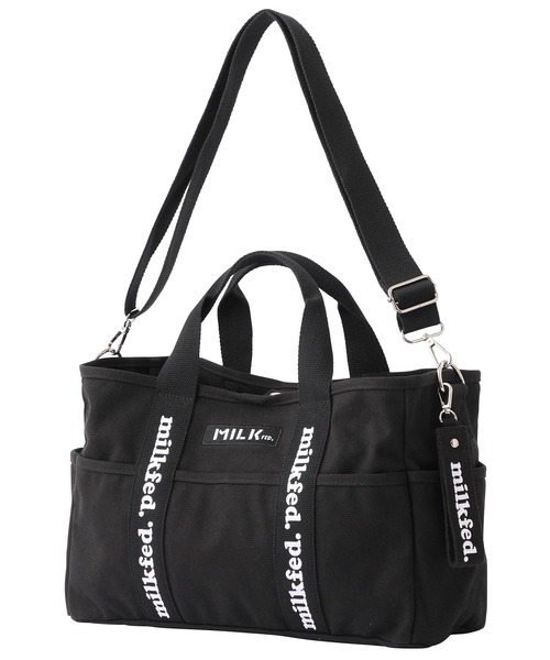 MILKFED.(ミルクフェド)の「TAPE LOGO MINI 2WAYBAG(ショルダーバッグ・レディース・ベージュ/ブラック/ホワイト/ライトピンク・ONE SIZE)」の9枚目の写真