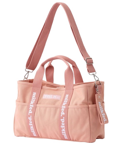 MILKFED.(ミルクフェド)の「TAPE LOGO MINI 2WAYBAG(ショルダーバッグ・レディース・ベージュ/ブラック/ホワイト/ライトピンク・ONE SIZE)」の14枚目の写真