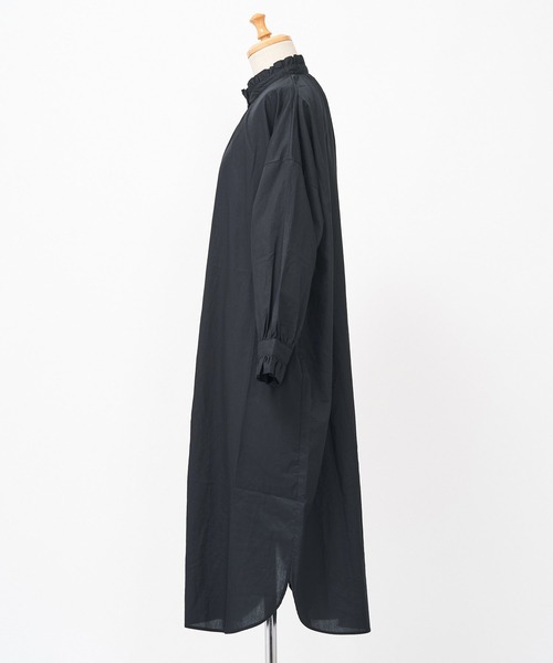 AS KNOW AS de base（アズノゥアズドゥバズ）の「フリフリリラララワンピース（シャツワンピース・レディース・ブラック/オフホワイト/グレイッシュベージュ/カーキ・FREE）」の13枚目の写真