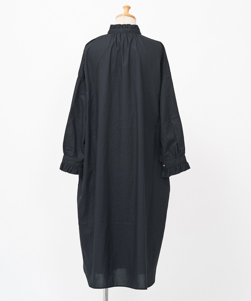 AS KNOW AS de base（アズノゥアズドゥバズ）の「フリフリリラララワンピース（シャツワンピース・レディース・ブラック/オフホワイト/グレイッシュベージュ/カーキ・FREE）」の10枚目の写真