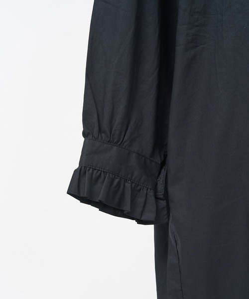 AS KNOW AS de base（アズノゥアズドゥバズ）の「フリフリリラララワンピース（シャツワンピース・レディース・ブラック/オフホワイト/グレイッシュベージュ/カーキ・FREE）」の11枚目の写真