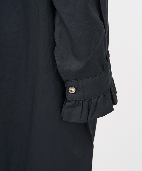 AS KNOW AS de base（アズノゥアズドゥバズ）の「フリフリリラララワンピース（シャツワンピース・レディース・ブラック/オフホワイト/グレイッシュベージュ/カーキ・FREE）」の12枚目の写真