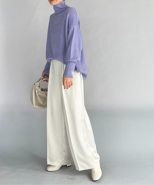 PICCIN（ピッチン）の「バックスリットセーター（ニット/セーター・レディース・オフホワイト/ブルー/ラベンダー/ピンクベージュ・M）」の14枚目の写真