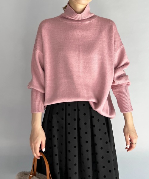 PICCIN（ピッチン）の「バックスリットセーター（ニット/セーター・レディース・オフホワイト/ブルー/ラベンダー/ピンクベージュ・M）」の7枚目の写真