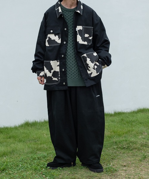 Perushu(ペルーシュ)の「ビッグカバーオール(セットアップ着用可)(カバーオール・メンズ・グリーン/ブラック・MEDIUM/LARGE)」の6枚目の写真