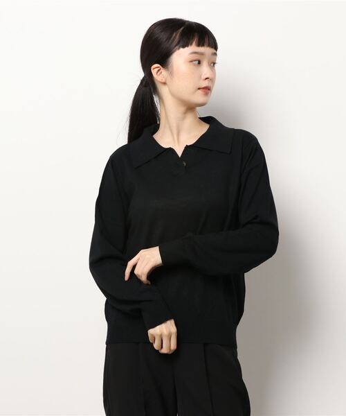 Te chichi TERRASSE(テチチテラス)の「衿付ニット(ニット/セーター・レディース・グレー/ブラック/モカ・フリ-)」の2枚目の写真