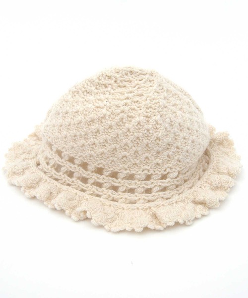 POU DOU DOU（プードゥドゥ）の「シェットランドウールかぎ針使いニット帽（ニットキャップ/ビーニー・レディース・キナリ・8）」の10枚目の写真