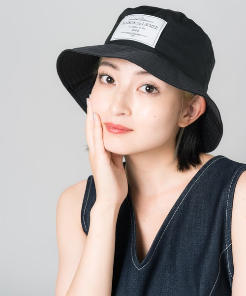LAYMEE（レイミー）の「Neel bucket hat / ニールバケットハット（ハット・レディース・ブラック/ベージュ/グリーン/ラベンダー・FREE）」の2枚目の写真