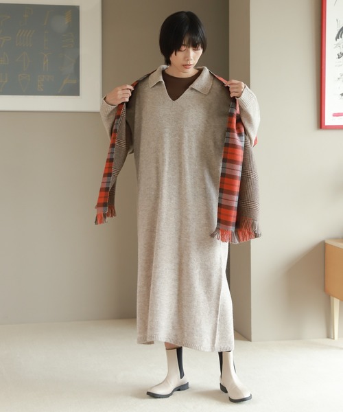 LAKOLE(ラコレ)の「チェック柄リバーシブルストール / 955986(ストール/ショール・レディース・ブラウン/オレンジ/グレー・FREE)」の18枚目の写真