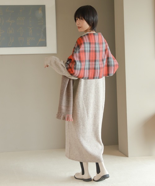 LAKOLE(ラコレ)の「チェック柄リバーシブルストール / 955986(ストール/ショール・レディース・ブラウン/オレンジ/グレー・FREE)」の21枚目の写真