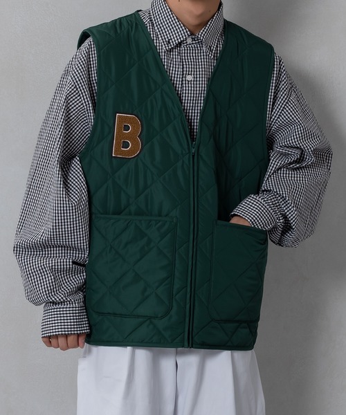 kutir（クティール）の「中綿キルティングワッペンベスト（ベスト・メンズ・ブラック/オレンジ/グリーン・MEDIUM/LARGE）」の18枚目の写真