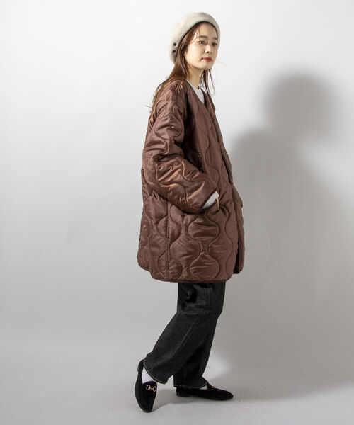 GLOSTER(グロスター)の「【GLOSTER/グロスター】M65 ライナーキルティング 中綿キルティングジャケット(ミリタリージャケット・メンズ・オリーブ/ダークブラウン/ブラック・MEDIUM)」の8枚目の写真