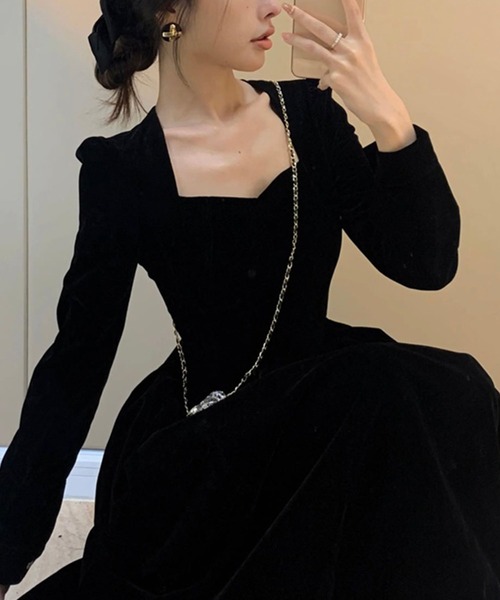 Leja スクエアネックドレス　ブルー 水色 e7bd1001cb.jpg