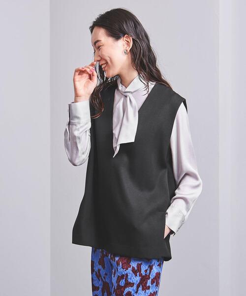 UNITED ARROWS(ユナイテッドアローズ)の「<UNITED ARROWS>T/W ダブルクロス ベスト B(ベスト・レディース・ホワイト/ブラック・FREE)」の8枚目の写真