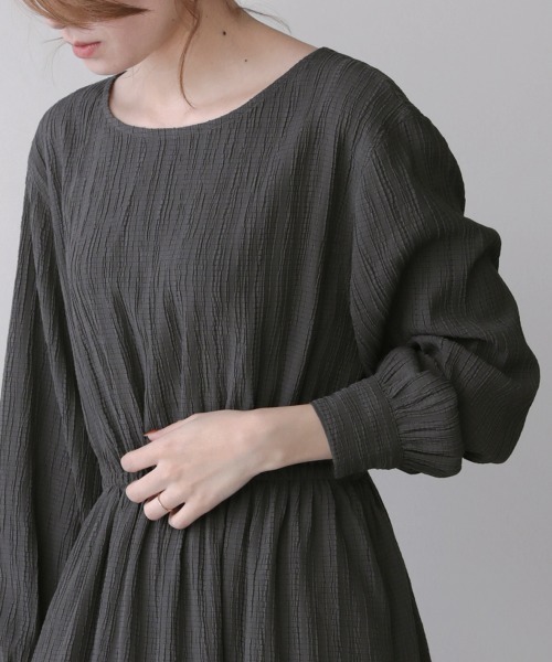 Bou Jeloud（ブージュルード）の「【WEB限定】ドビーストライプワンピース（ワンピース・レディース・ブラック/アイボリー/ラベンダー・FREE）」の7枚目の写真