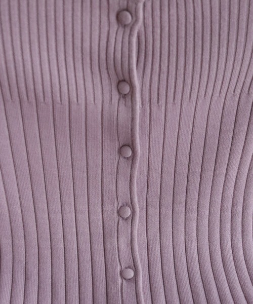CLEIO(クレイオ)の「【CLEIO】前後2WAY開襟リブニット(ニット/セーター・レディース・カーキ/アイボリー/ラベンダー・FREE)」の9枚目の写真