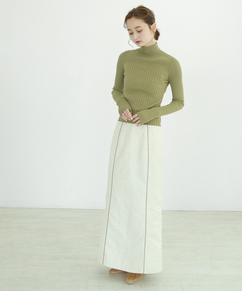 CLEIO(クレイオ)の「【CLEIO】前後2WAY開襟リブニット(ニット/セーター・レディース・カーキ/アイボリー/ラベンダー・FREE)」の20枚目の写真