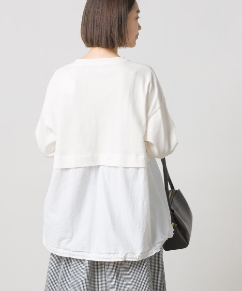 OMNES(オムネス)の「10番単裾ナイロン切り替えロングスリーブTシャツ(Tシャツ/カットソー・レディース・ホワイト/ブラック/パープル/ネイビー・FREE)」の18枚目の写真