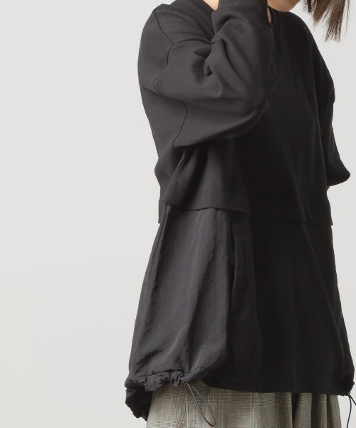 OMNES(オムネス)の「10番単裾ナイロン切り替えロングスリーブTシャツ(Tシャツ/カットソー・レディース・ホワイト/ブラック/パープル/ネイビー・FREE)」の21枚目の写真