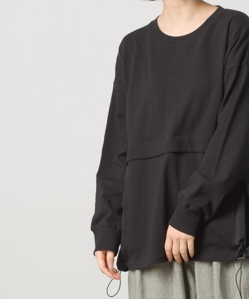 OMNES(オムネス)の「10番単裾ナイロン切り替えロングスリーブTシャツ(Tシャツ/カットソー・レディース・ホワイト/ブラック/パープル/ネイビー・FREE)」の19枚目の写真