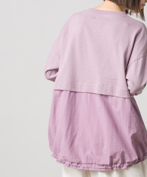 OMNES(オムネス)の「10番単裾ナイロン切り替えロングスリーブTシャツ(Tシャツ/カットソー・レディース・ホワイト/ブラック/パープル/ネイビー・FREE)」の20枚目の写真