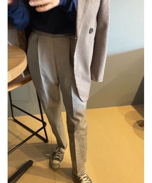 Mayree（メイリー）の「【Mayree】クラシックチェック テーパードスラックス（スラックス・レディース・グレー/グリーン・FREE）」の5枚目の写真