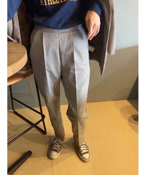 Mayree（メイリー）の「【Mayree】クラシックチェック テーパードスラックス（スラックス・レディース・グレー/グリーン・FREE）」の3枚目の写真