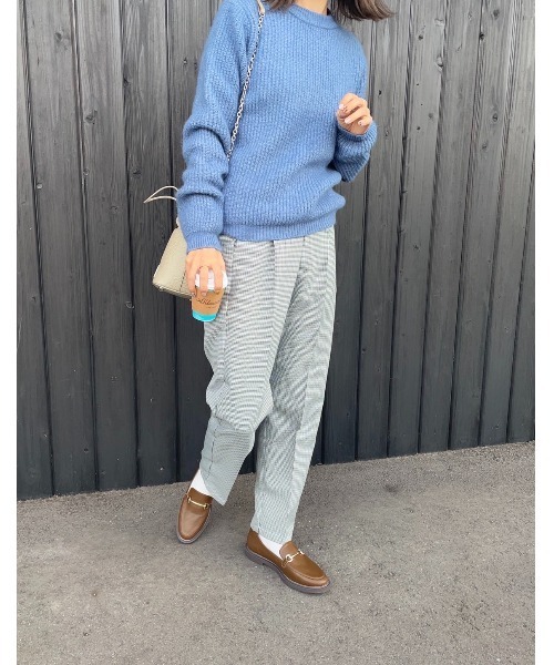 Mayree（メイリー）の「【Mayree】クラシックチェック テーパードスラックス（スラックス・レディース・グレー/グリーン・FREE）」の7枚目の写真