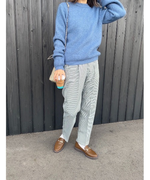 Mayree（メイリー）の「【Mayree】クラシックチェック テーパードスラックス（スラックス・レディース・グレー/グリーン・FREE）」の8枚目の写真