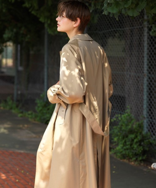 GYMPHLEX（ジムフレックス）の「GYMPHLEX/ジムフレックス　バルマカーンコート　BALMACAAN COAT #GY-A0163 SYR（ステンカラーコート・レディース・ベージュ・14）」の7枚目の写真