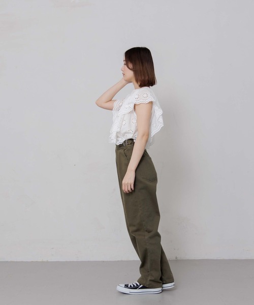flower(フラワー)の「プレイフルグルカパンツ(その他パンツ・レディース・アイボリー/カーキ・FREE)」の12枚目の写真