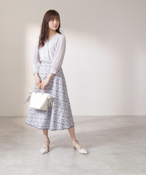 PROPORTION BODY DRESSING（プロポーションボディドレッシング）の「スキッパーブラウス / 1212110900（シャツ/ブラウス・レディース・ホワイト系その他/ブルー/グレー・SMALL/MEDIUM）」の10枚目の写真